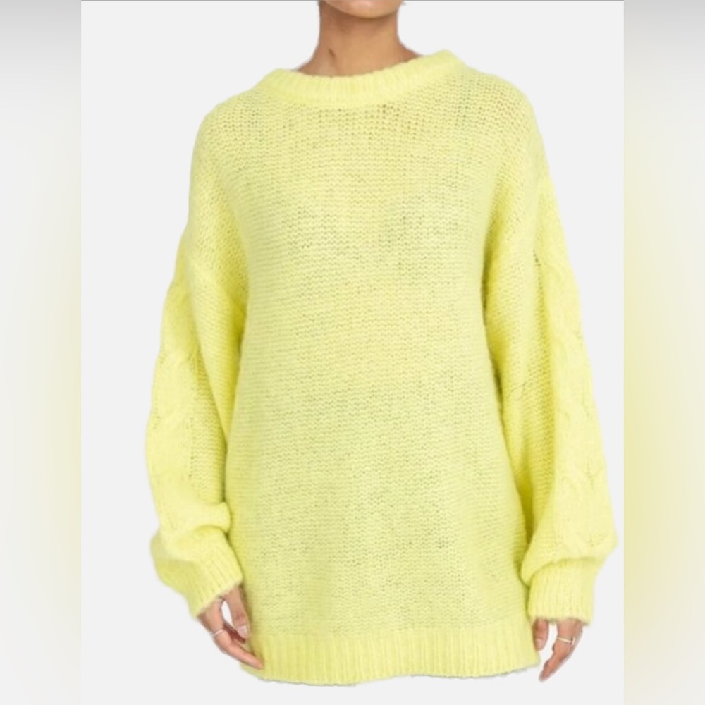 Smash and Tess Stella Long Luxe Sweater Bright Lemon Yellow XL-2XL‎